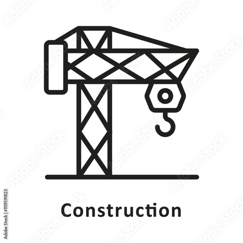 Construction Vector Outline Icon. Eps 10 File 