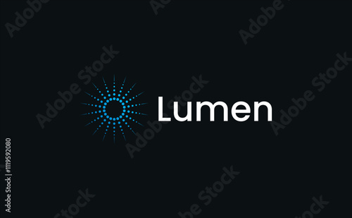lumen LED lightbulb logo vector rotating shine design