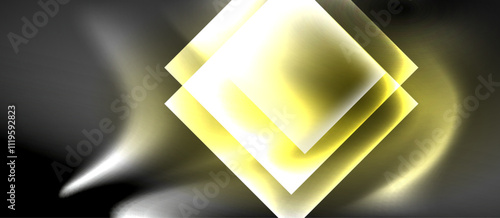 Dark neon colors with glass square shapes