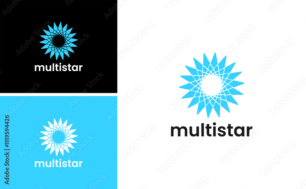 Fototapeta premium multi star design geometric sparks ornament logo vector