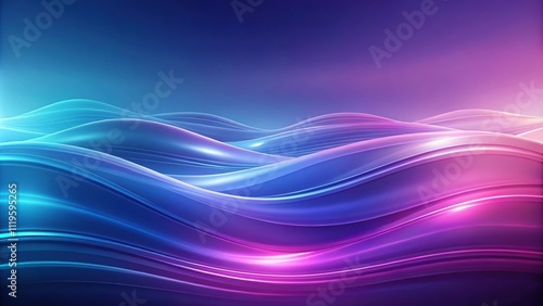 Smooth flowing purple to blue gradient waves loop background with soft glows, serene, gradient, waves, loop, smooth, flowing, purple