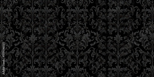 Intricate seamless gothic damask wallpaper design, seamless, background