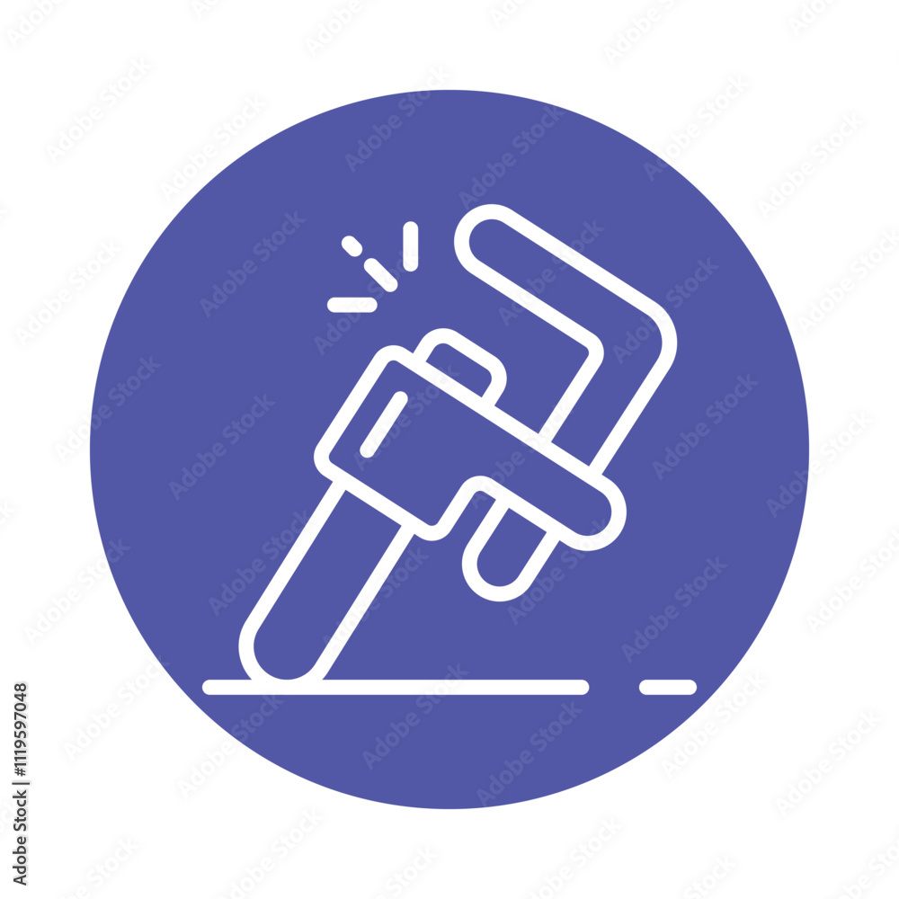 Pipe Wrench Vector Gylph circle Outline Icon. Eps 10 File Pipe Wrench Vector Gylph circle Outline Icon. Eps 10 File