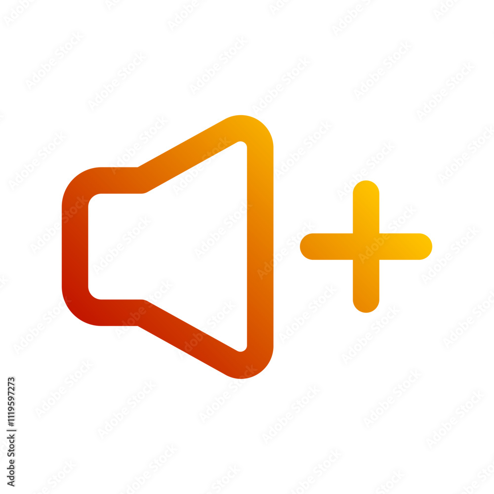 Fototapeta premium volume up gradient icon
