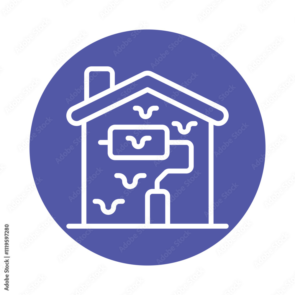 Home Painting Vector Gylph circle Outline Icon. Eps 10 File Home Painting Vector Gylph circle Outline Icon. Eps 10 File