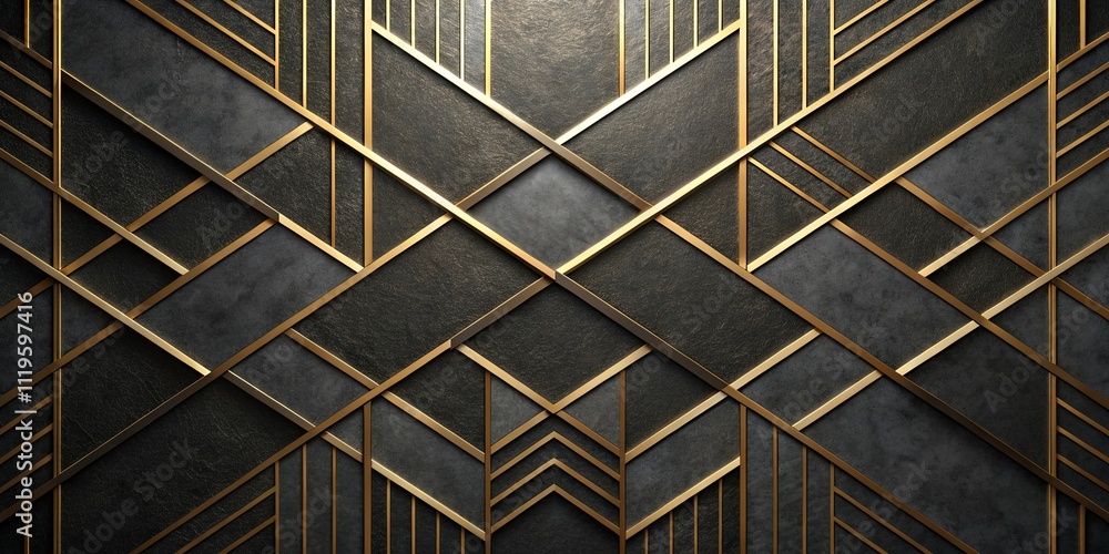 Abstract Geometric Dark Grey and Gold Metallic Pattern Background Abstract Geometric Dark Grey and Gold Metallic Pattern Background