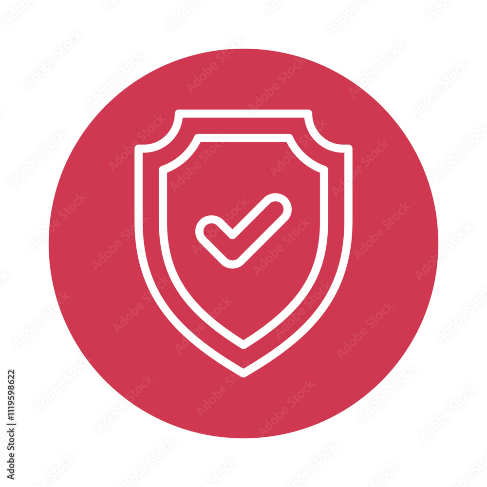 Shield Vector Gylph circle Outline Icon. Eps 10 File Shield Vector Gylph circle Outline Icon. Eps 10 File