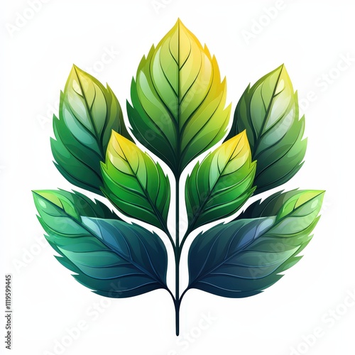 Design of leaf icon logo illustration isolated on white background