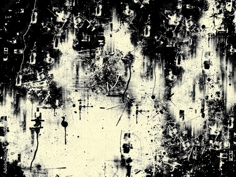 Fototapeta premium Set of gritty and distressed vector textures in a grunge style for design projects, rough, retro, pattern