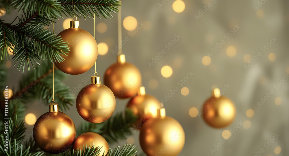 Holiday background design featuring golden ornaments. Holiday background design featuring golden ornaments.