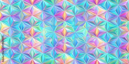 Seamless geometric pattern with iridescent colors, geometric, seamless, pattern, iridescent, colorful, vibrant, abstract