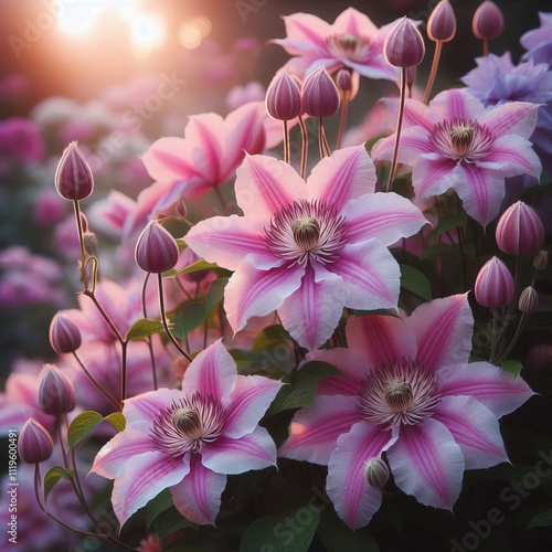 38 Nelly Moser Clematis Large pink blooms with a sweet fragrance