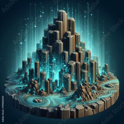 23 Basalt Columns Holographic representation of basalt columns f photo