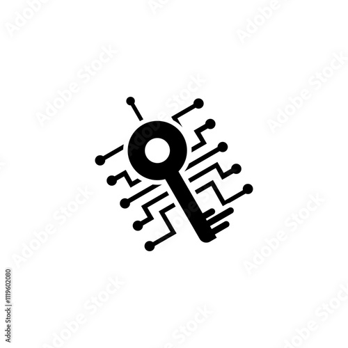 Key Tech icon for logo. Internet security icon. Cyber security icon vector