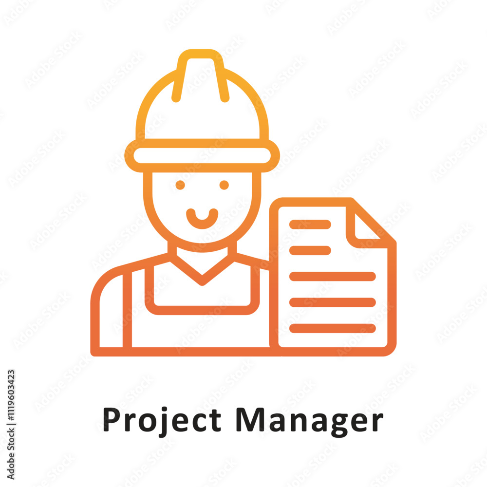 Project Manager Vector Gradient Outline Icon. Eps 10 File Project Manager Vector Gradient Outline Icon. Eps 10 File