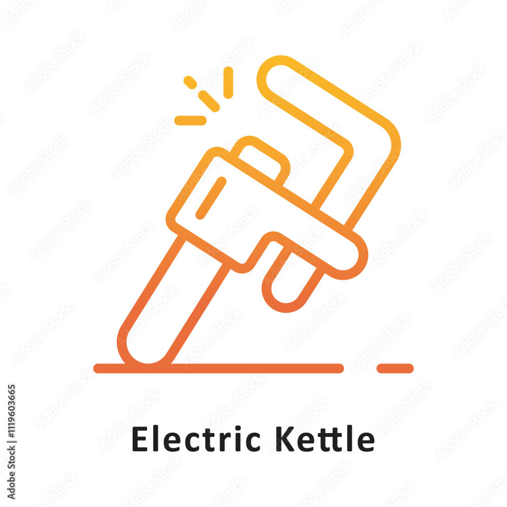 Electric Kettle Vector Gradient Outline Icon. Eps 10 File Electric Kettle Vector Gradient Outline Icon. Eps 10 File