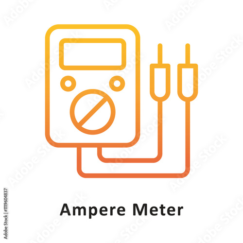 Ampere meter Vector Gradient Outline Icon. Eps 10 File 