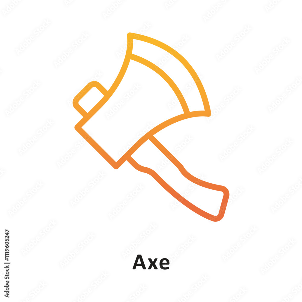 Axe Vector Gradient Outline Icon. Eps 10 File Axe Vector Gradient Outline Icon. Eps 10 File