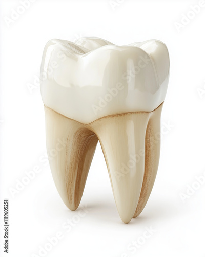 Realistic tooth model with enamel detail 