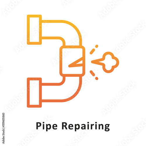 Free Download Pipe Repairing Vector Gradient Outline Icon. Eps 10 File  - GFXLoad