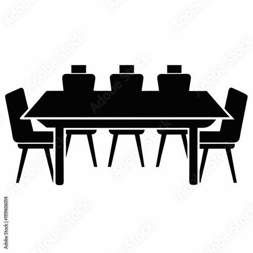 Meeting Table Silhouette Vector Design