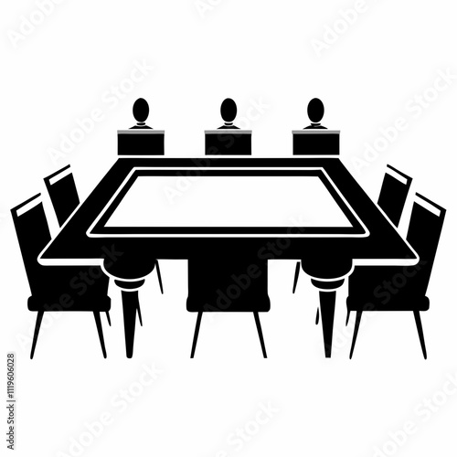 Meeting Table Silhouette Vector Design