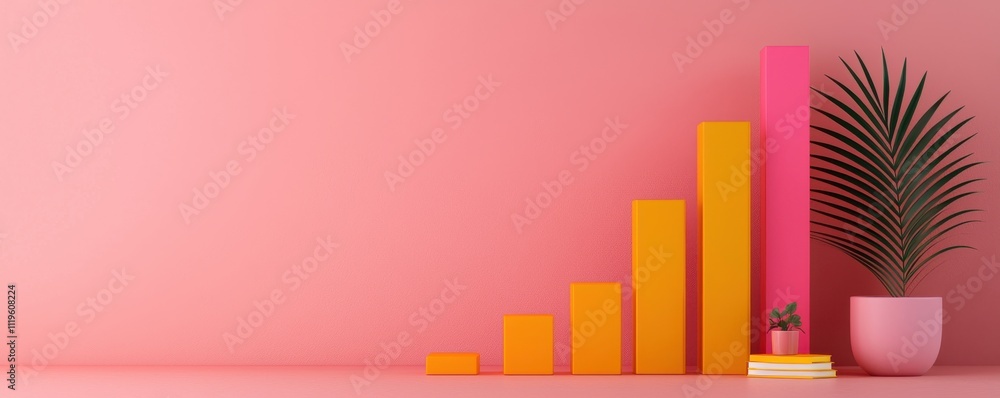 Obraz premium Vibrant growth arcs in personal finance achieving goals infographic