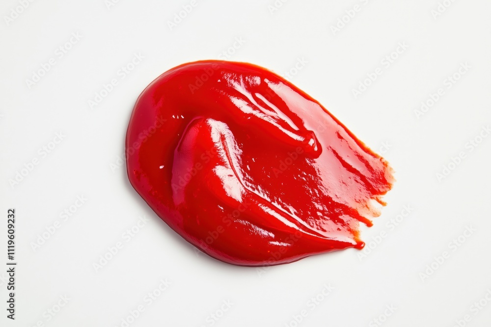 a blob of ketchup on a white background