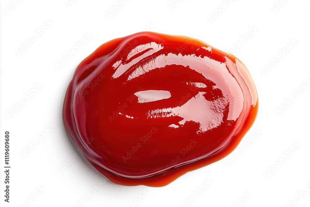 a blob of ketchup on a white background a blob of ketchup on a white background