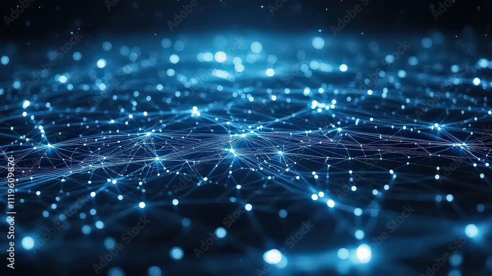 Futuristic AI brain with glowing neural connections, formed by 3D grid of blue and white light nodes in a dark digital space. Futuristic AI brain with glowing neural connections, formed by 3D grid of blue and white light nodes in a dark digital space.