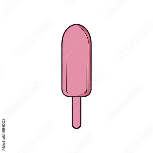 helado paleta rosado ice creame, vector silhouette,