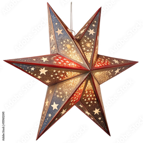Colorful Fourth of July Star-Shaped Lantern Decoration