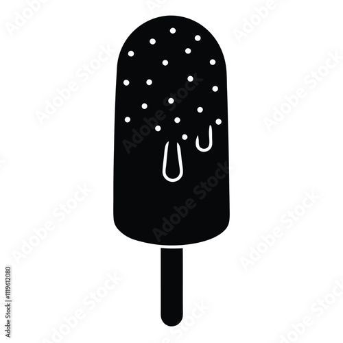 helado paleta rosado ice creame, vector silhouette,