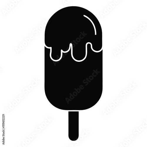 helado paleta rosado ice creame, vector silhouette,