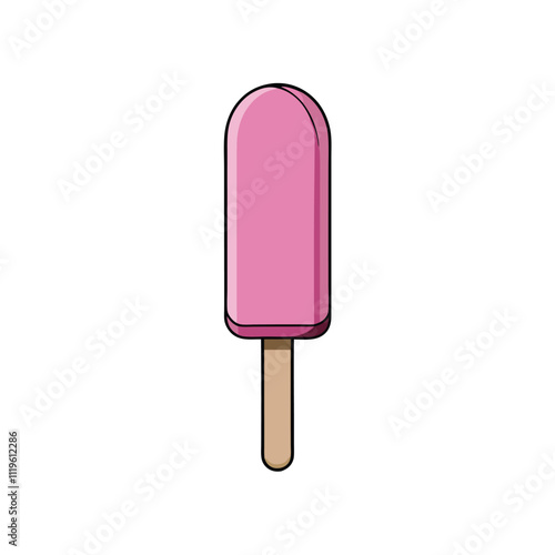 helado paleta rosado ice creame, vector silhouette,