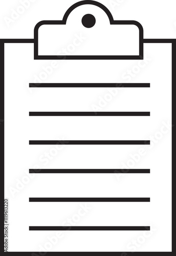 Checklist icon with check mark document gear pencil tables analytics questionnaire notes and notebooks on a clipboard symbol line vector isolated on transparent background.