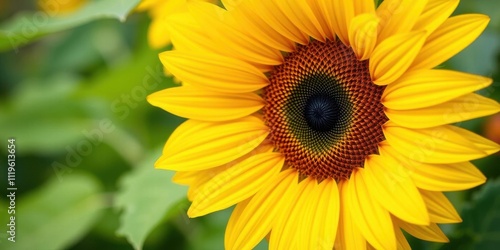 Bright sunflower flower with vibrant yellow petals and a dark center, nature, flora