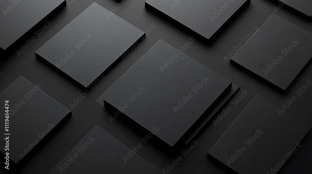 White square shapes on a black background with subtle gradient effects. White square shapes on a black background with subtle gradient effects.