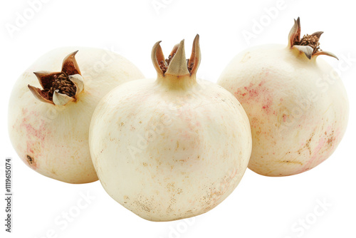 Stunning White Pomegranate Isolated on a White Background for Culinary and Healthy Eating Promotions photo