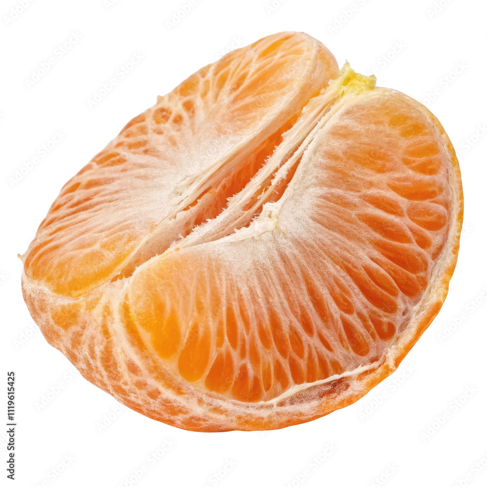 Detailed Close-up of a Peeled Mandarin Segment Detailed Close-up of a Peeled Mandarin Segment