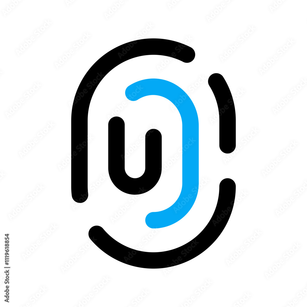 fingerprint line color icon fingerprint line color icon