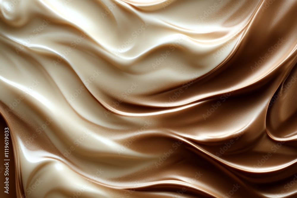 Abstract background with milk chocolate or mocha mousse liquid texture. Light brown wallpaper with waves and streaks. Coffee color with space for text. Abstract background with milk chocolate or mocha mousse liquid texture. Light brown wallpaper with waves and streaks. Coffee color with space for text.
