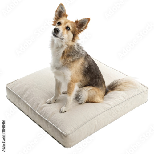 Dog on Simple Rectangular Pet Bed photo