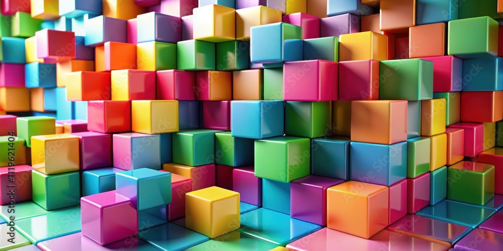 Abstract geometric cubes in a variety of vibrant colors, Abstract, colorful, cubes, geometric, shapes,design Abstract geometric cubes in a variety of vibrant colors, Abstract, colorful, cubes, geometric, shapes,design