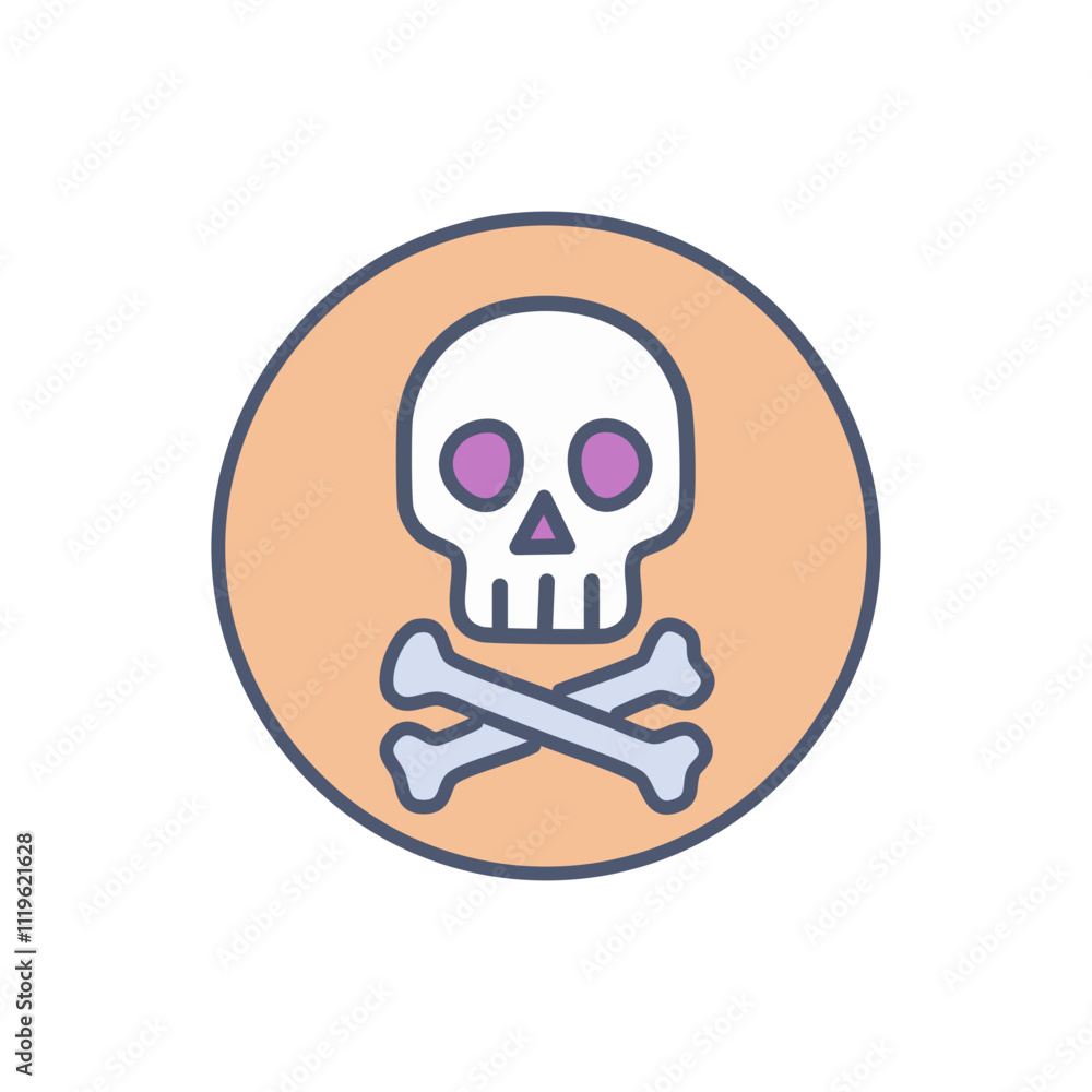 Vector illustration of skull and crossbones icon Vector illustration of skull and crossbones icon