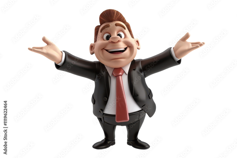 Confident Cartoon Businessman 3D Render Perfect for Marketing and Business Presentations Confident Cartoon Businessman 3D Render Perfect for Marketing and Business Presentations