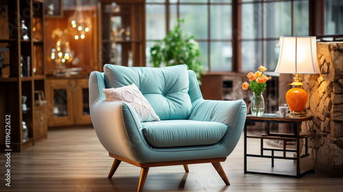 Wallpaper Mural Comfortable elegant sofa armchair on wooden floor in Modern home interior Torontodigital.ca