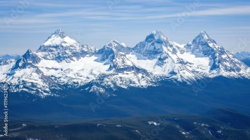 Wallpaper Mural Majestic snow-capped mountains under a clear blue sky, showcasing natural beauty. Torontodigital.ca