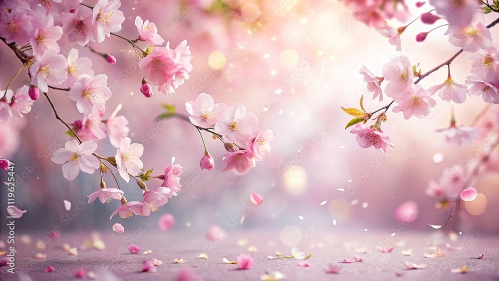 Delicate Pink Blossoms Falling Gently on a Soft Surface Delicate Pink Blossoms Falling Gently on a Soft Surface