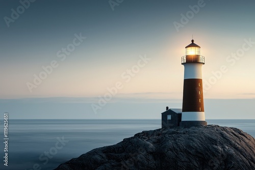 Steady lighthouse inspiring economic stability by the coast